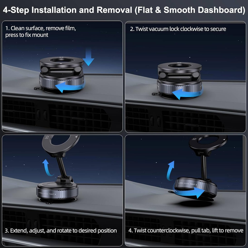 360° Magnetic Car Phone Holder – Strong Grip Mount (Free Home Delivery)