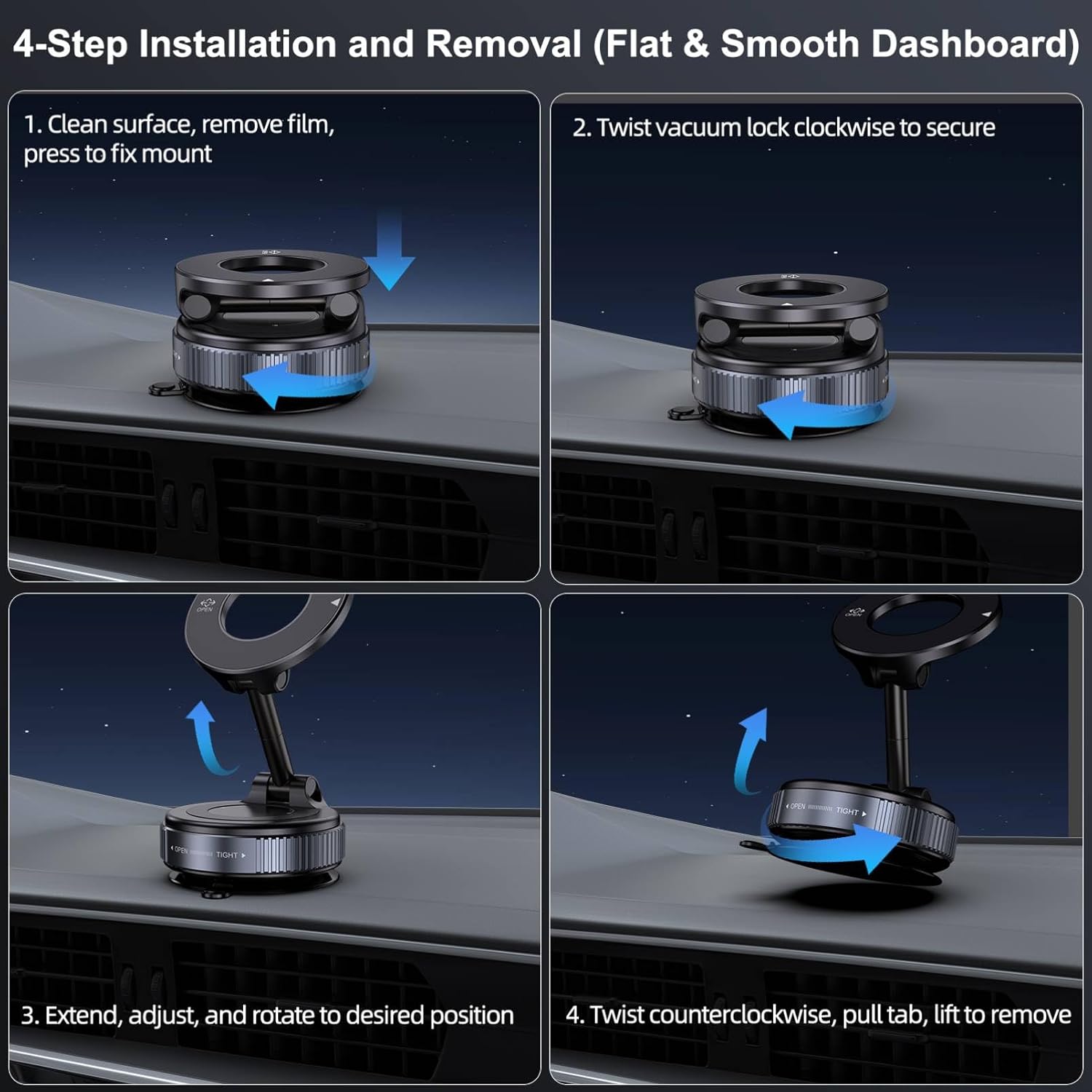 360° Magnetic Car Phone Holder – Strong Grip Mount (Free Home Delivery)