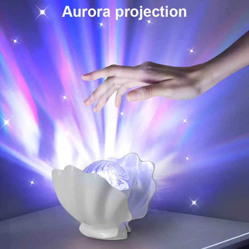 AuroraShell™ Starry Projector Lamp 🐚🌌 Dreamy Night Glow