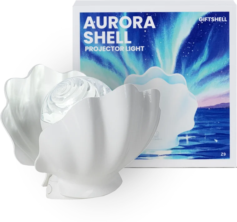 AuroraShell™ Starry Projector Lamp 🐚🌌 Dreamy Night Glow
