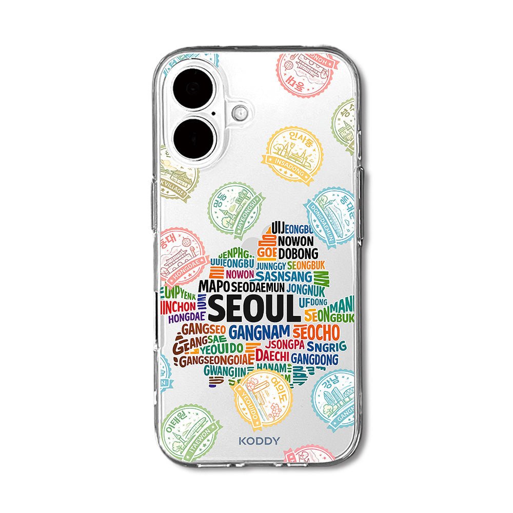 Seoul Korea Travel Stamp Typography Phone Case