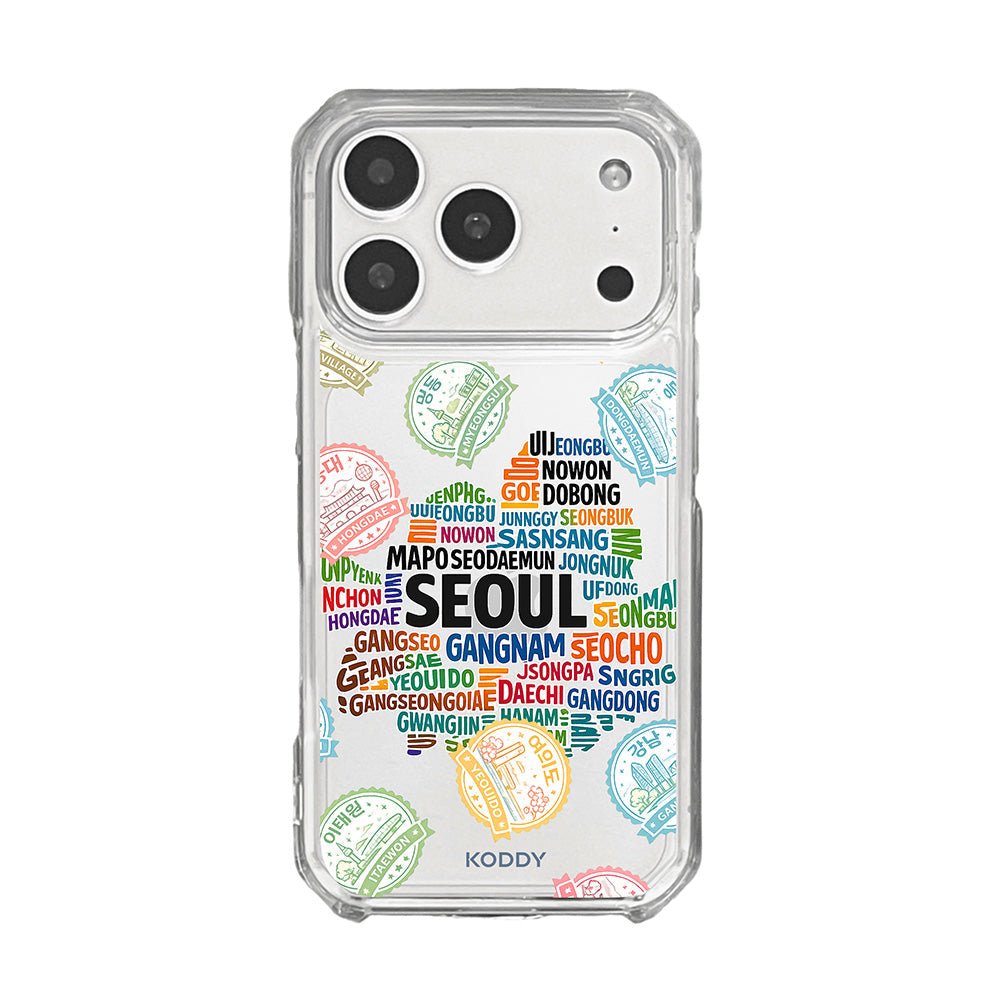 Seoul Korea Travel Stamp Typography Phone Case