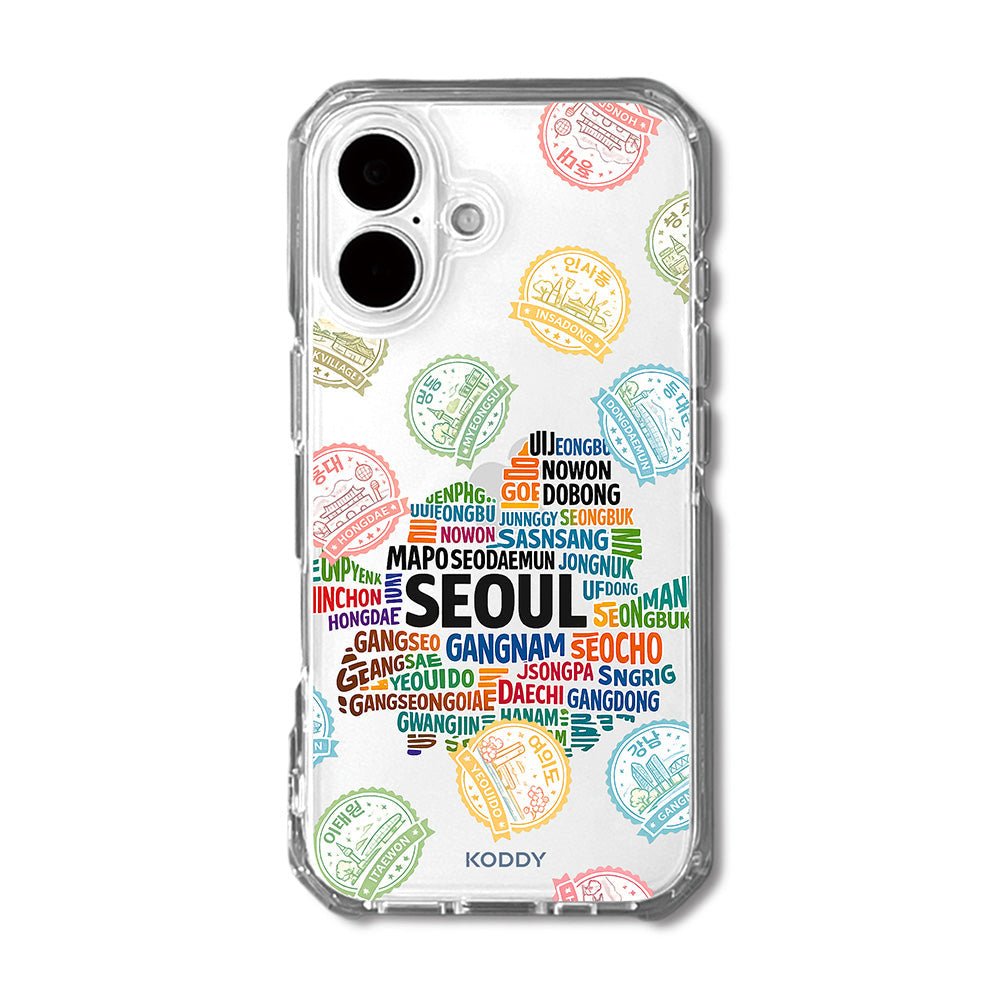 Seoul Korea Travel Stamp Typography Phone Case