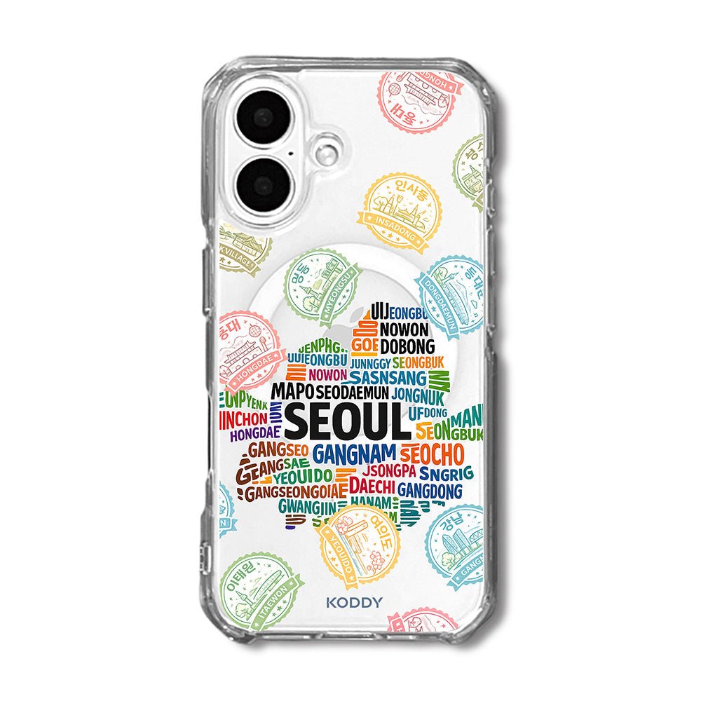 Seoul Korea Travel Stamp Typography Phone Case